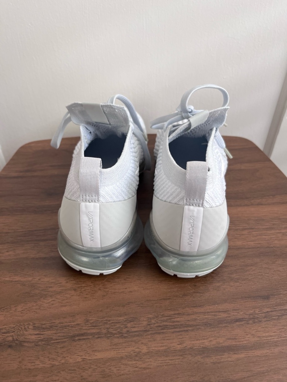 Nike VaporMax Flyknit in White and Silver NWOB - Picture 4 of 7